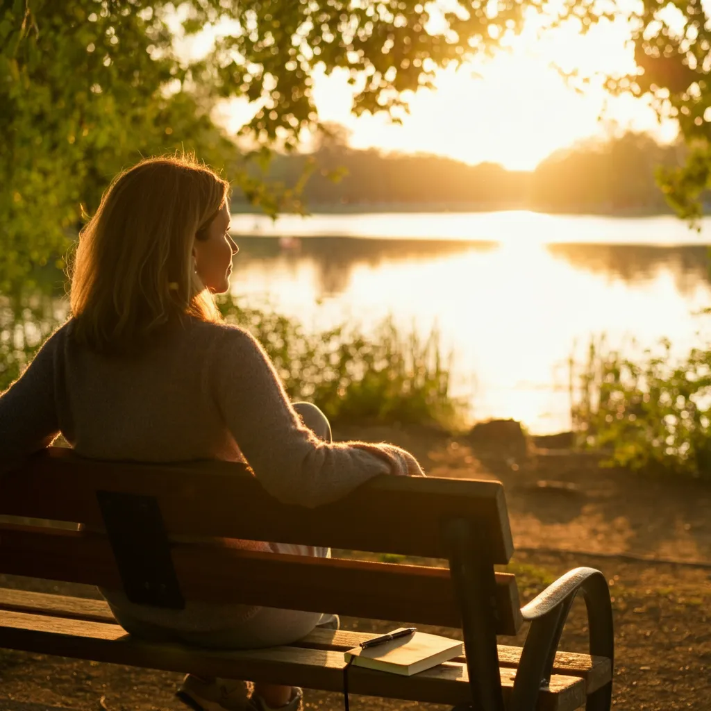 A person finding peace and acceptance after divorce, symbolizing moving forward and emotional recovery.