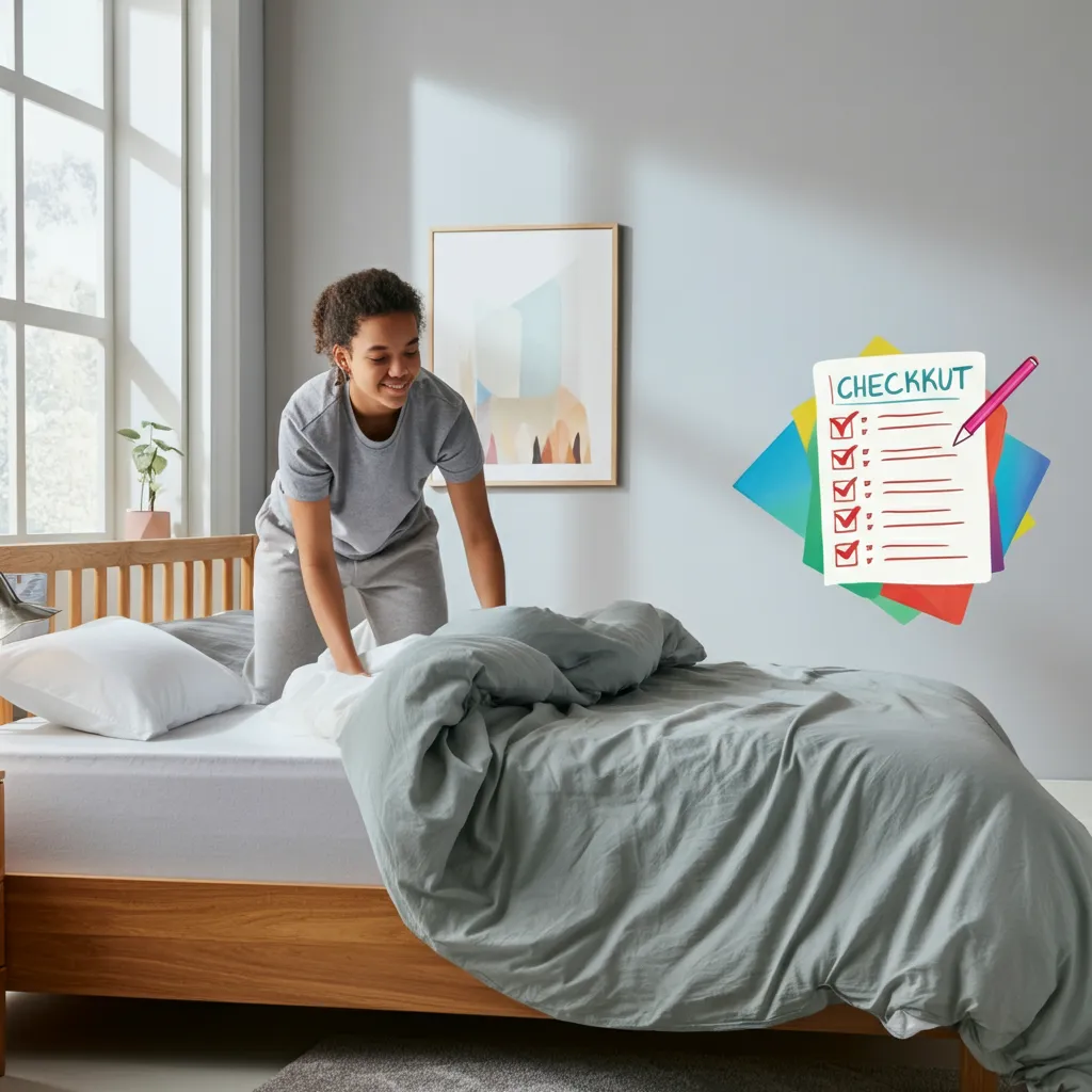 Visual aids like checklists and before & after photos can help individuals with ADHD stay organized and motivated while cleaning their bedrooms.