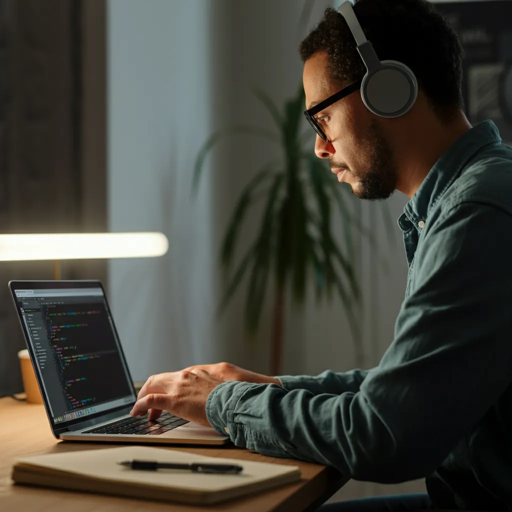 Person with ADHD coding, representing the power of neurodiversity in tech.