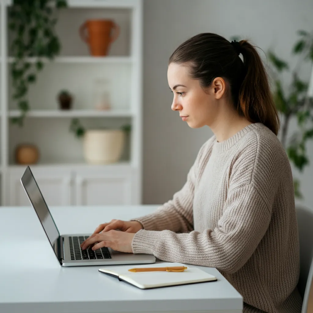 Person using mindfulness techniques to improve focus and concentration, relating to ADHD