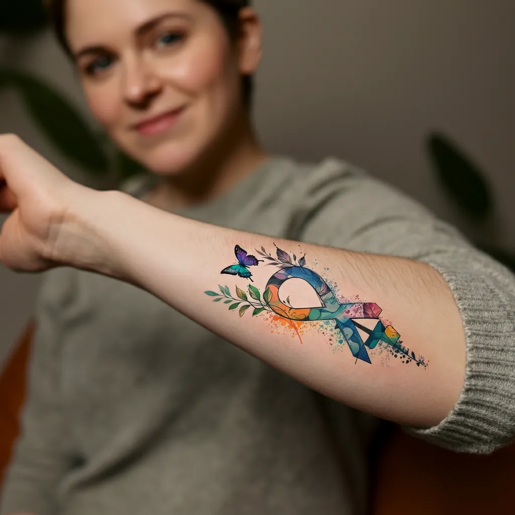 A person proudly displaying their ADHD neurodiversity tattoo, symbolizing self-acceptance and embracing individuality.