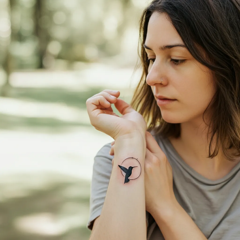 Meaningful ADHD tattoo symbols like butterflies, hummingbirds, and unclosed circles, representing personal growth, energy, and neurodiversity.