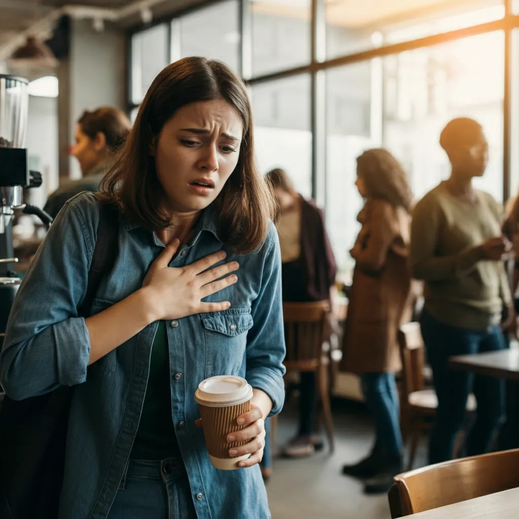 A person experiencing agoraphobia, highlighting the fear and anxiety associated with public spaces and social situations.