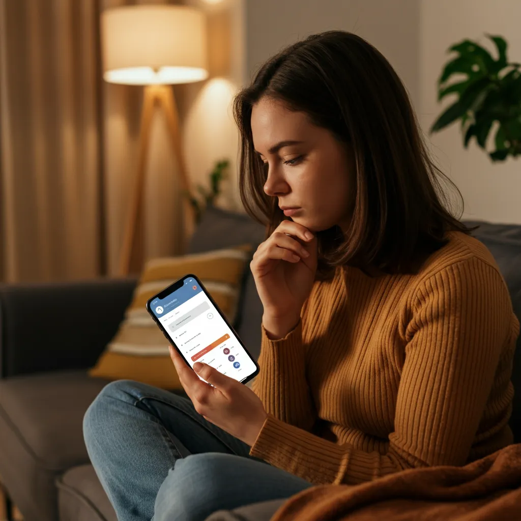 Person reviewing their social media usage on a phone or computer