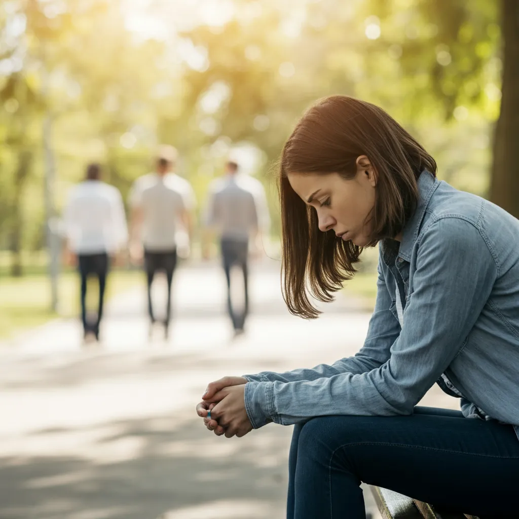 Illustration depicting the social and emotional challenges of Avoidant Personality Disorder (AVPD), including feelings of inadequacy, sensitivity to criticism, and social anxiety.