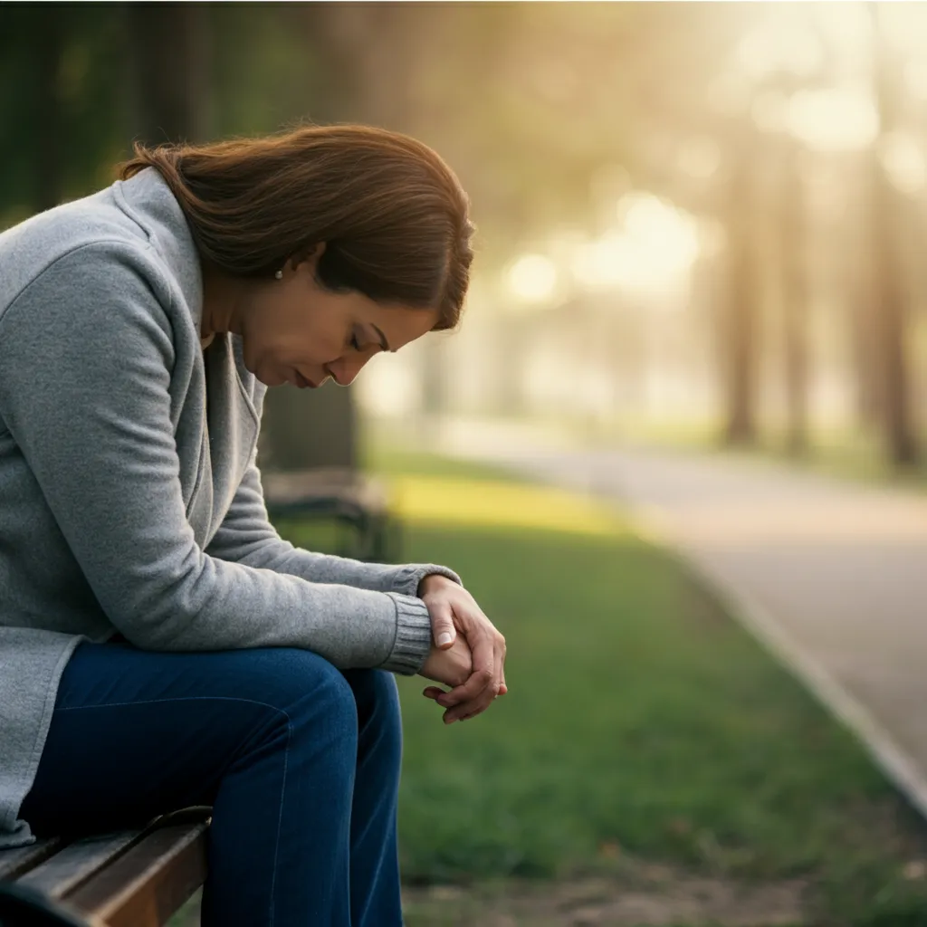 Person experiencing the depression and grief stage of betrayal trauma, finding support and healing.