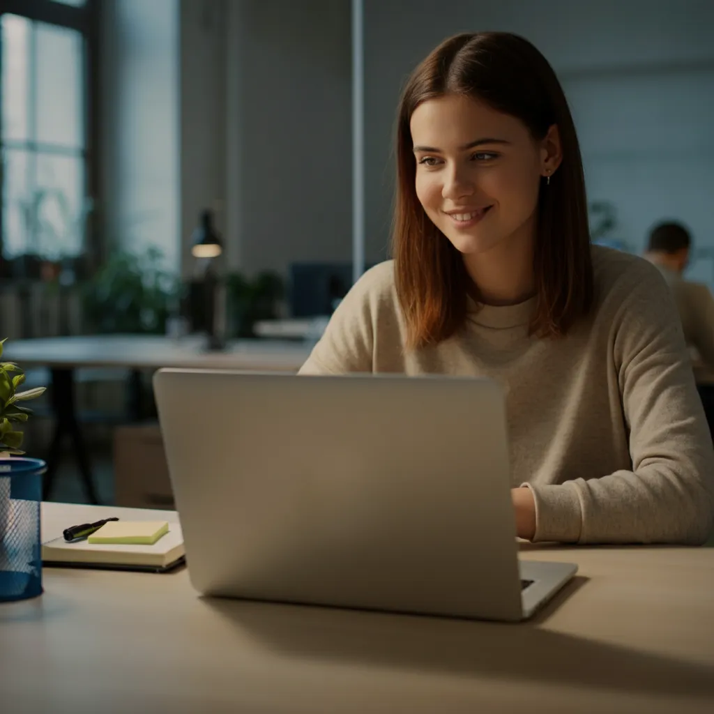 Person using a laptop, representing finding support and accommodations for BPD in the workplace.