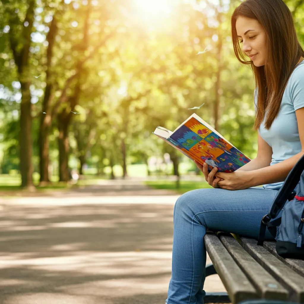 Person disconnecting from devices and engaging in mindful activities like spending time in nature, pursuing hobbies, and connecting with loved ones, illustrating practical strategies to break free from screen addiction.