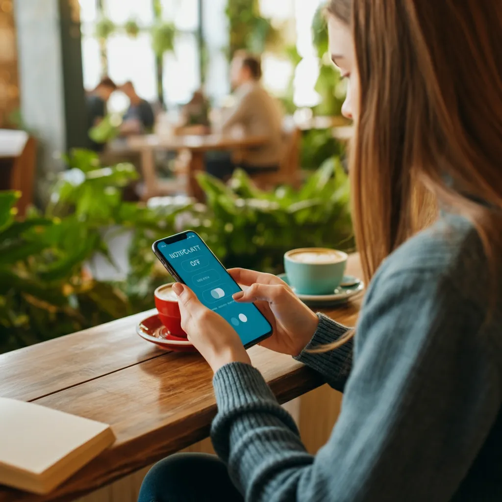 Person disconnecting from social media on their phone, symbolizing a break from social media for improved mental health.