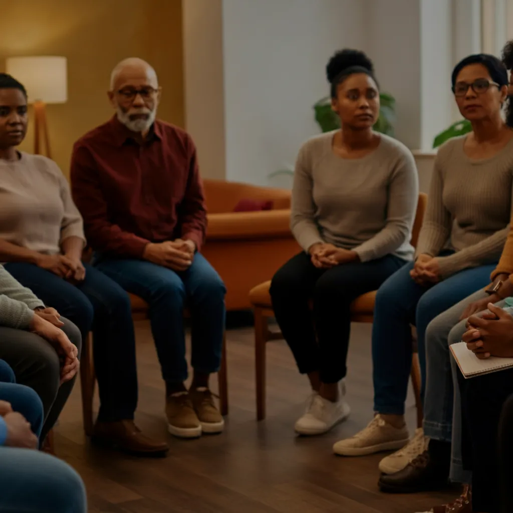 Diverse group of people connecting and supporting each other, representing a strong support system during addiction recovery.