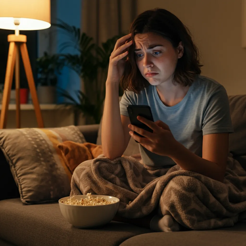 Person feeling anxious about social plans, representing the struggle of canceling plans due to anxiety and prioritizing mental health.