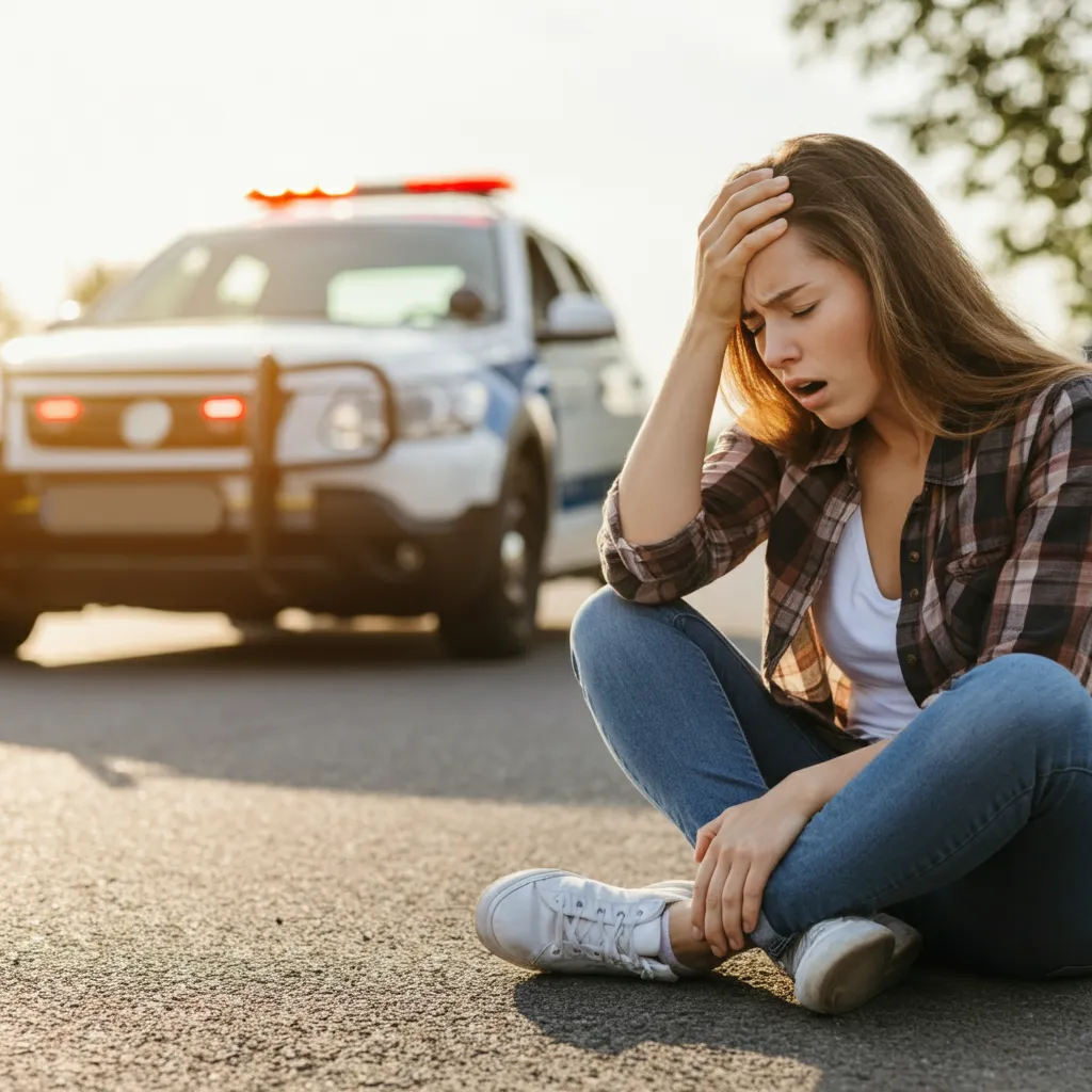 Person finding comfort and support after a car accident, symbolizing coping strategies and emotional recovery.