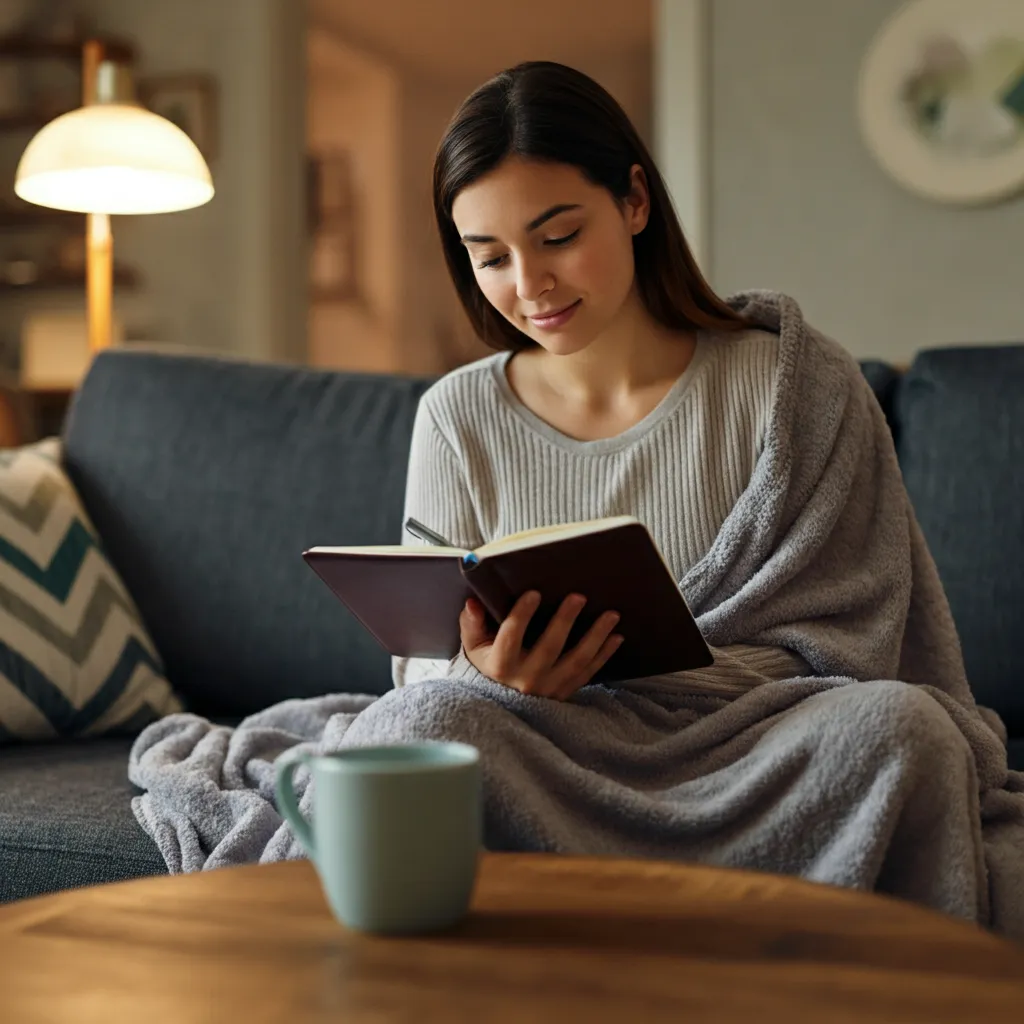 Person practicing self-care after canceling plans due to anxiety.