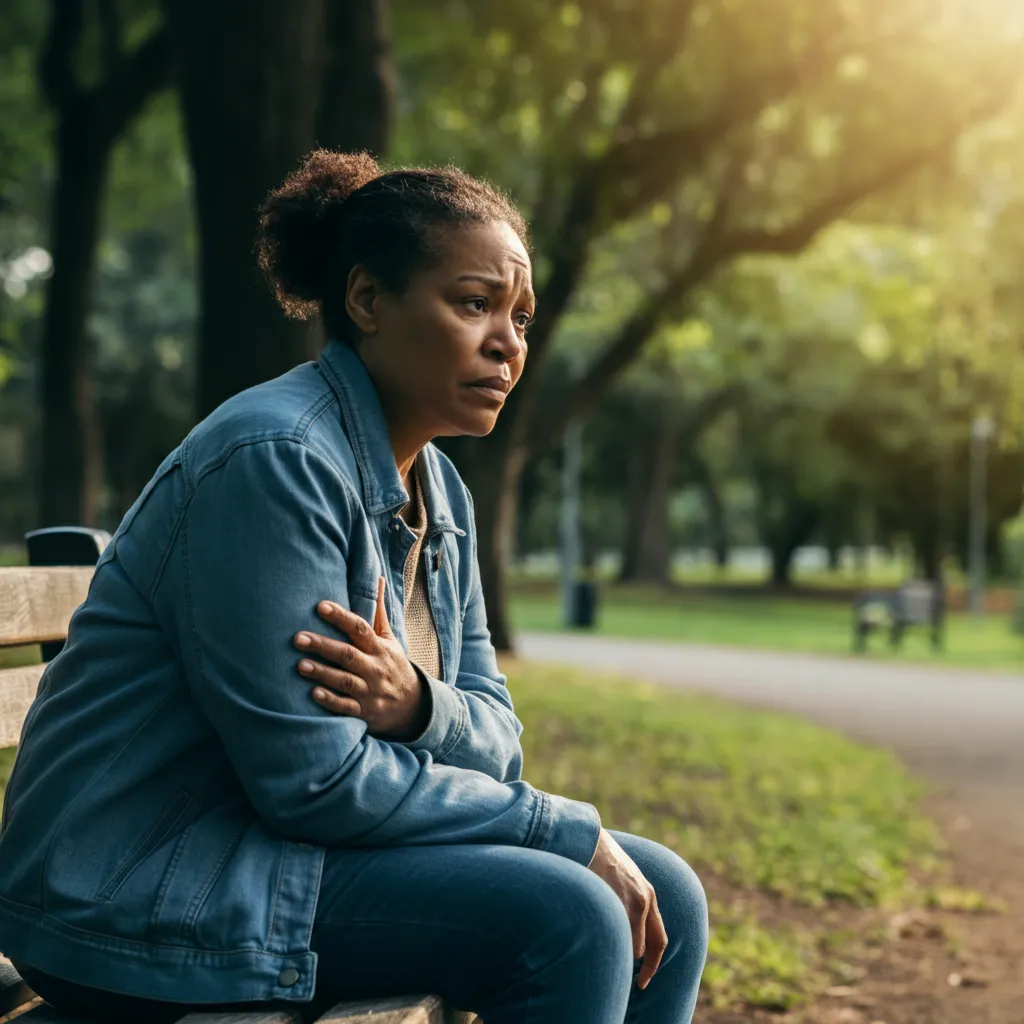 Person finding comfort and support while coping with grief and depression.