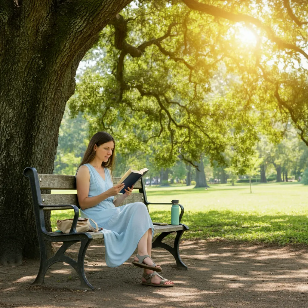 Person relaxing outdoors, enjoying a digital detox to improve mental well-being and reconnect with nature.