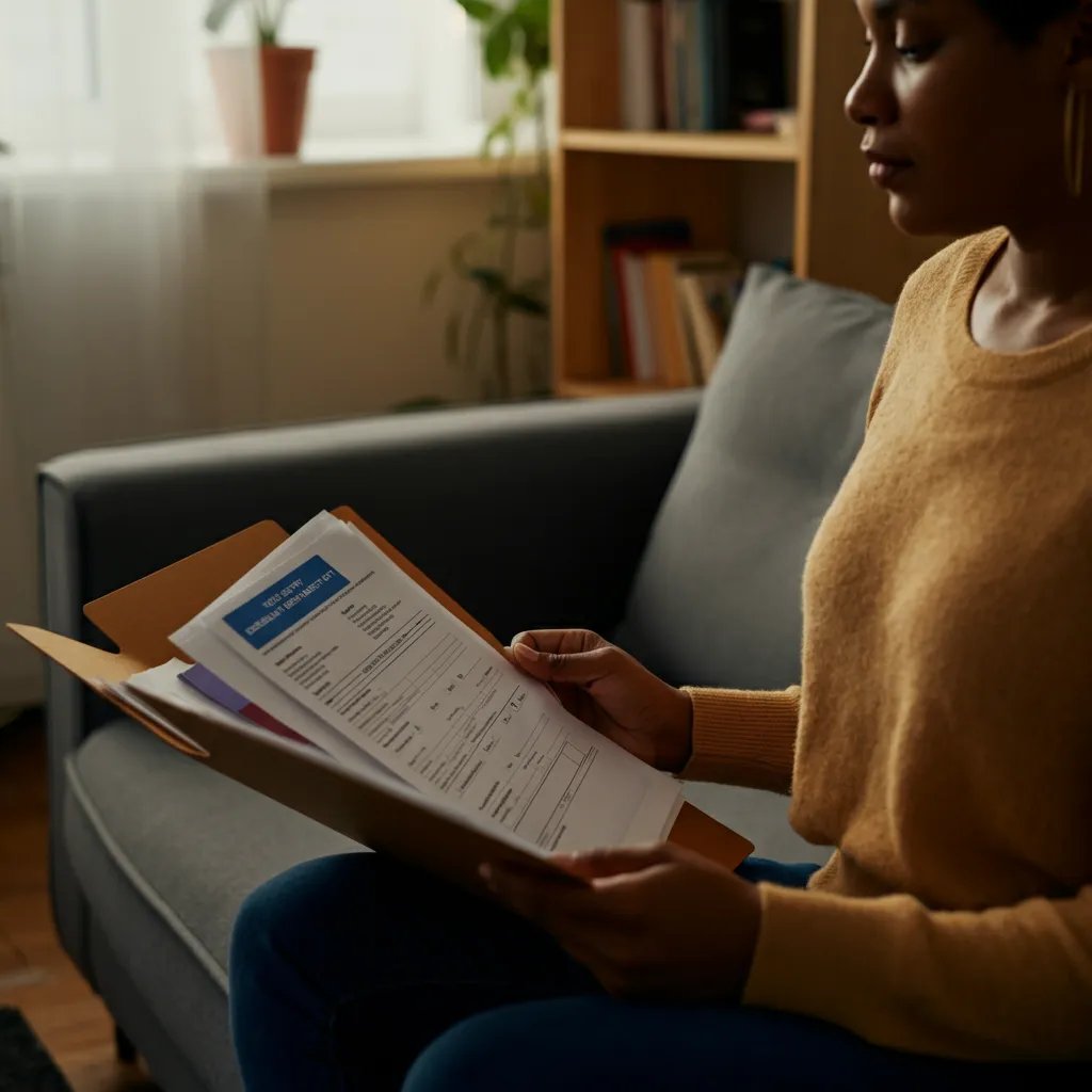 Person with Borderline Personality Disorder (BPD) receiving support and guidance while navigating the disability benefits application process.