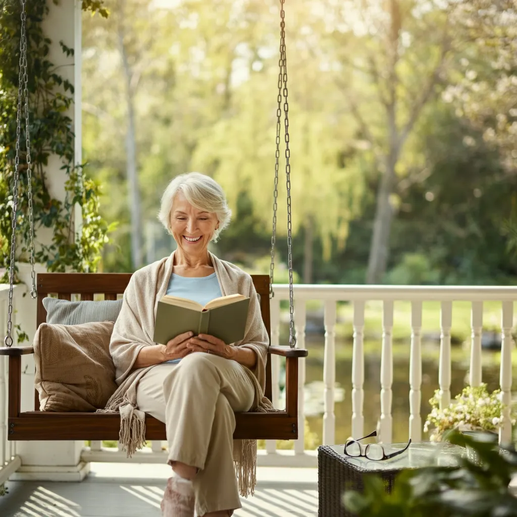 Couple enjoying a peaceful retirement, symbolizing the emotional and mental wellbeing aspects of this new life chapter.