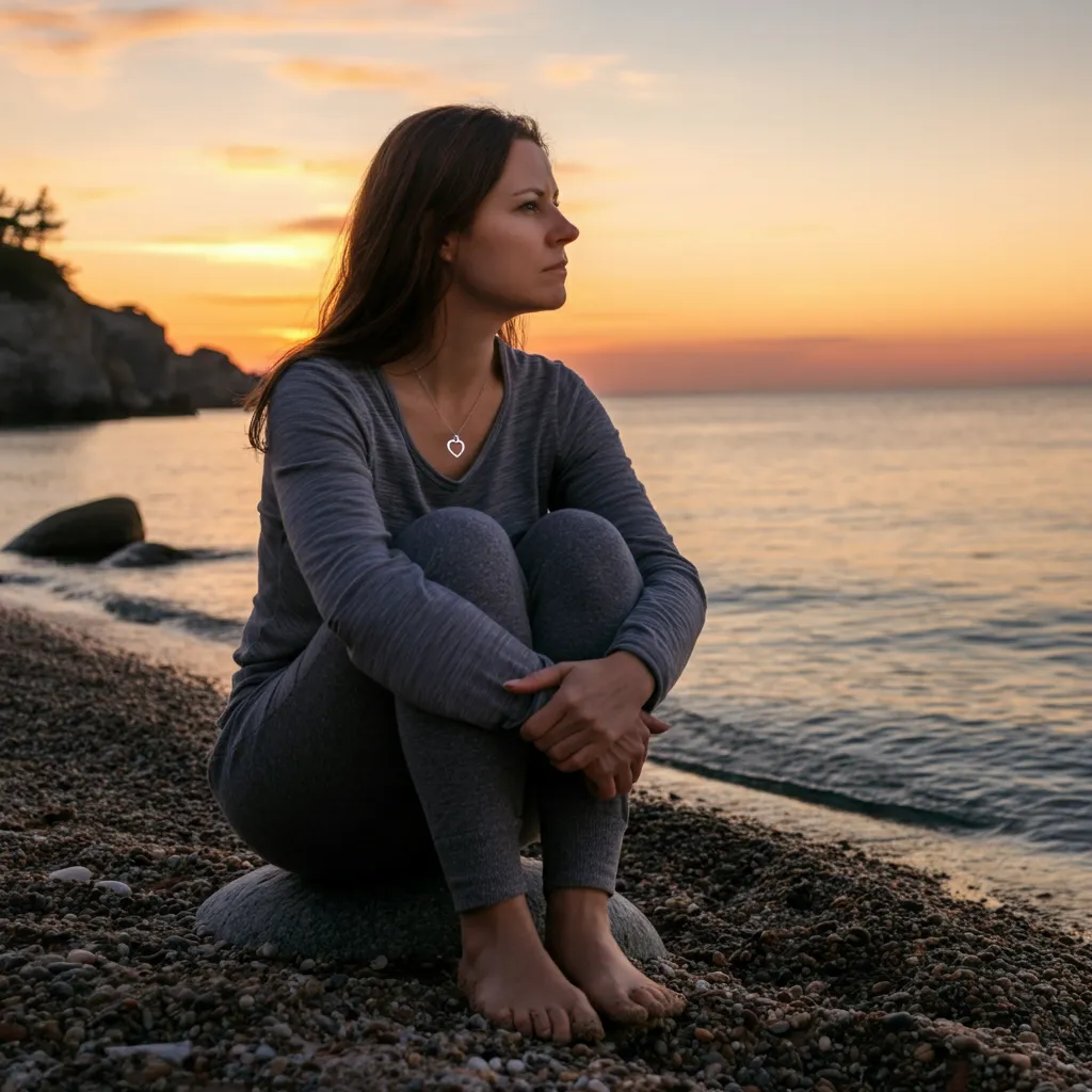 A woman finding peace and emotional detachment in her marriage, prioritizing self-care and well-being.