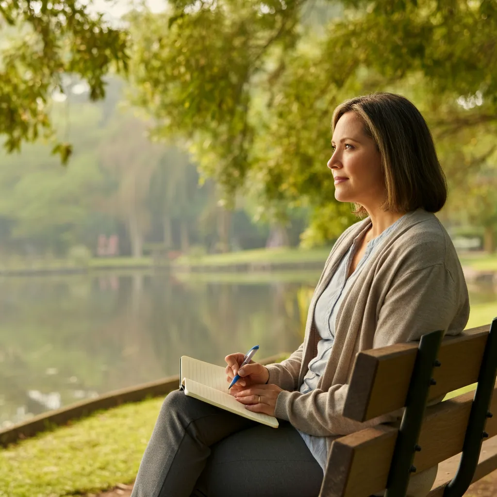 Woman finding emotional independence and peace in her marriage by focusing on self-care and setting boundaries.