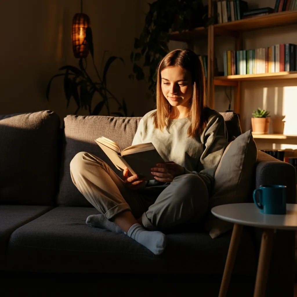 Person practicing emotional regulation coping mechanisms, such as spending time in nature, connecting with others, and setting healthy boundaries.