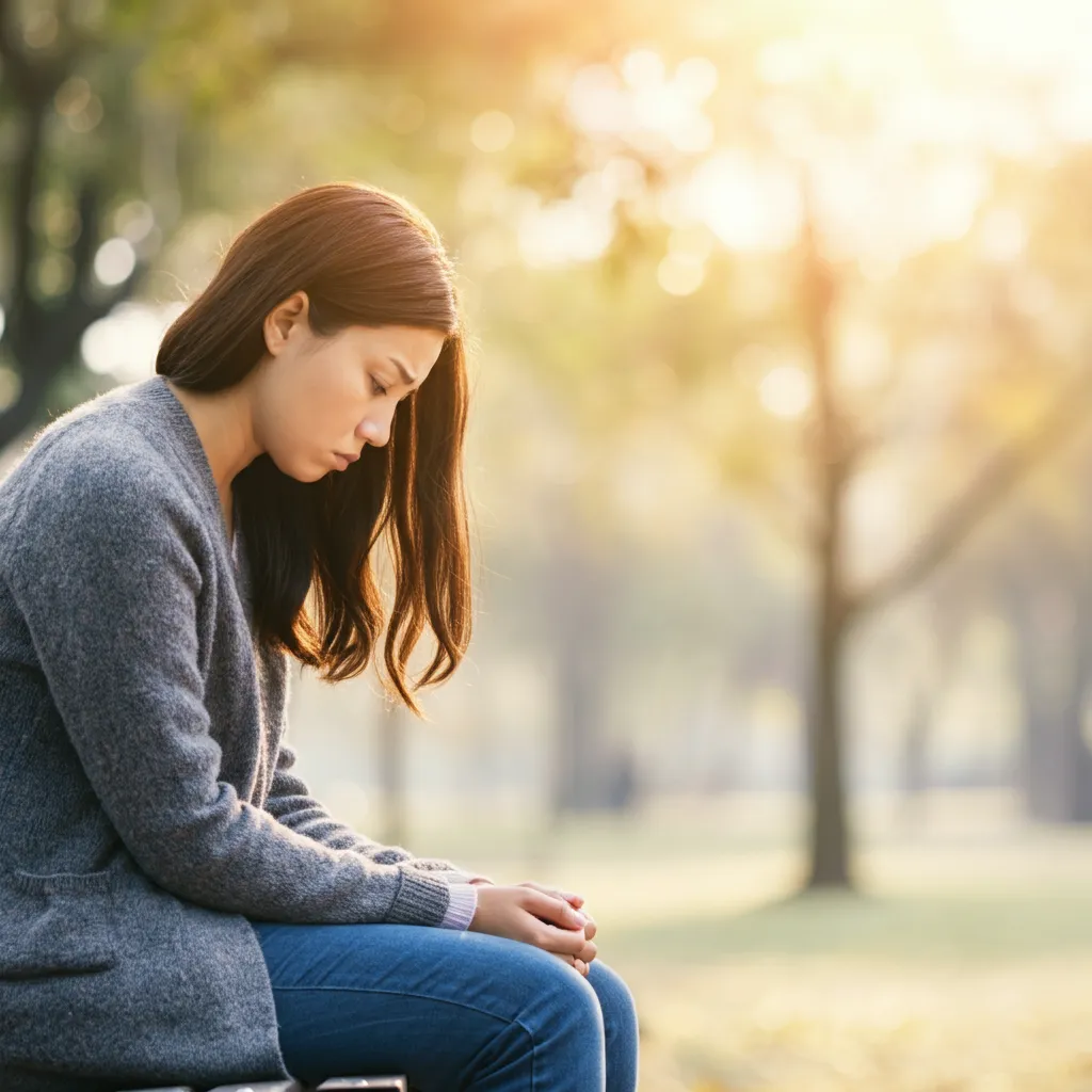 Illustration of emotional symptoms of repressed trauma, including anxiety, depression, emotional numbness, difficulty regulating emotions, low self-esteem, and feelings of shame and guilt.