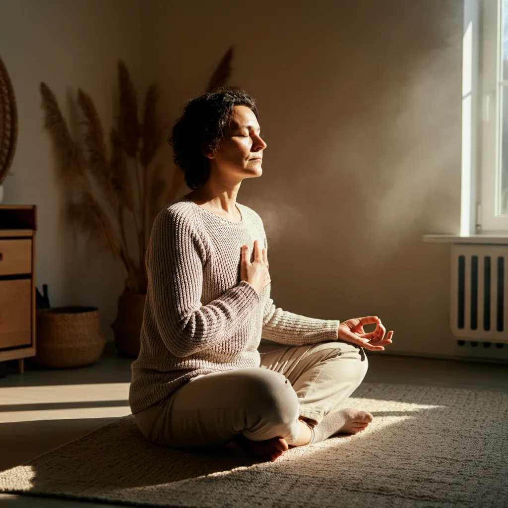 Person on a peaceful journey, representing the process of understanding and managing emotions for a fuller life and improved emotional well-being.