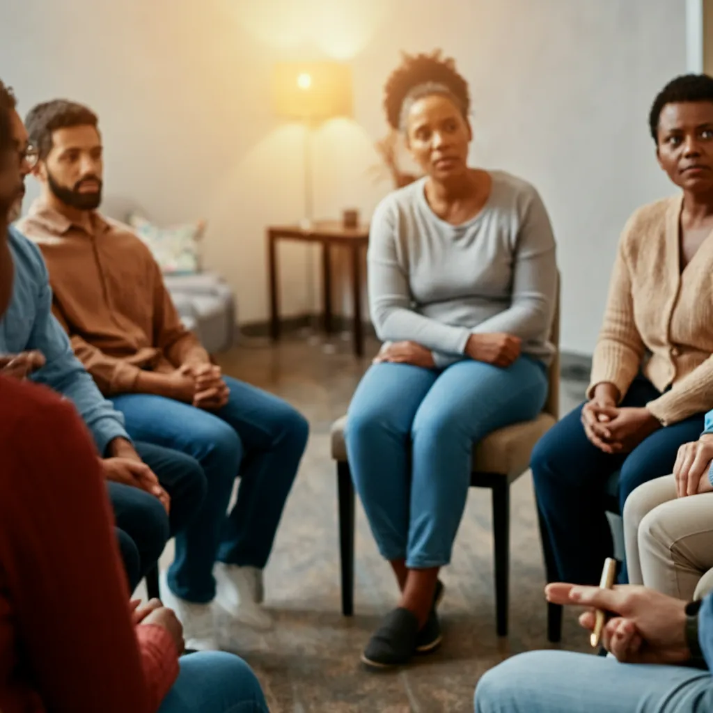 Diverse group of people connecting and supporting each other, representing the power of peer support for mental wellbeing.