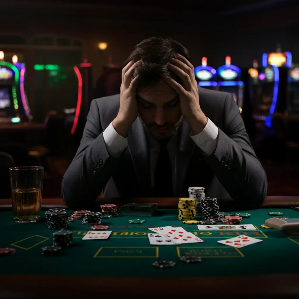 Conceptual image representing the hidden nature of gambling addiction and its impact.