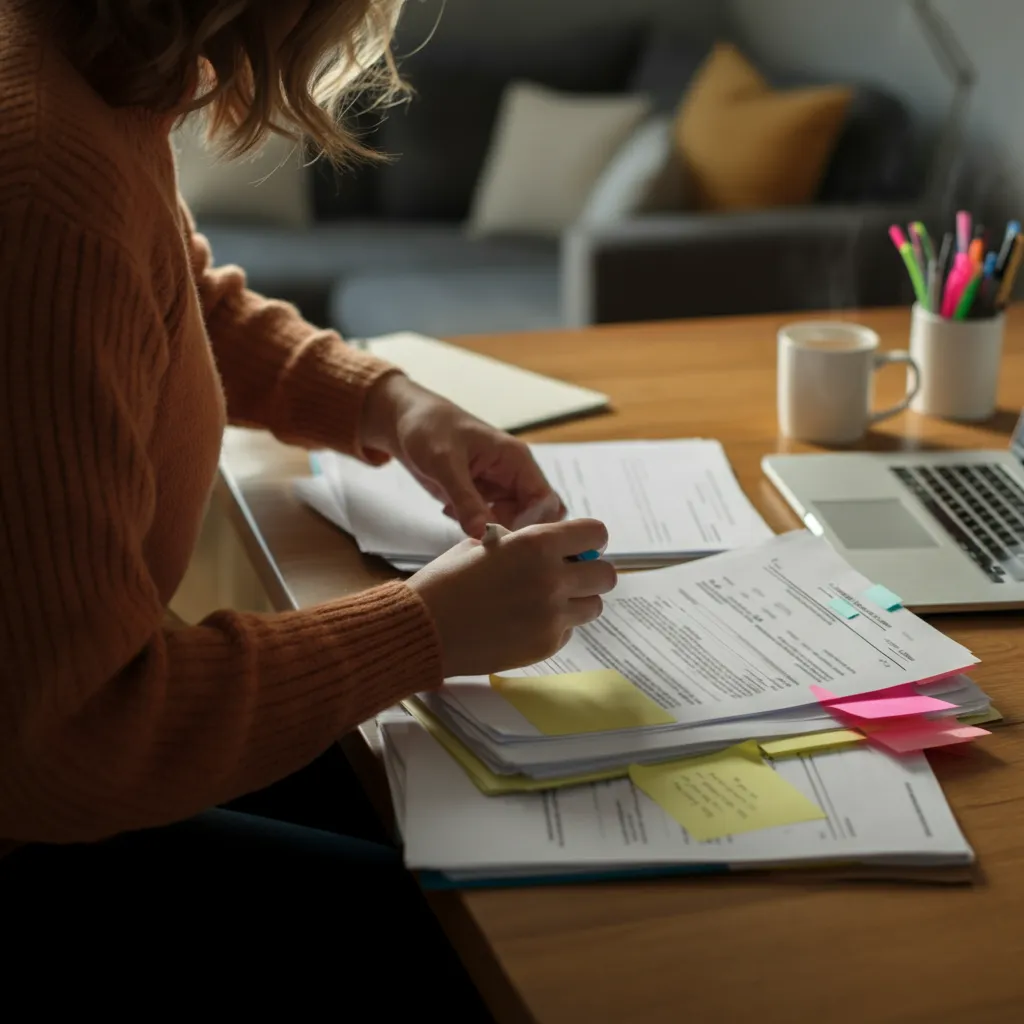 Organized documents and supportive hands illustrate the process of gathering evidence for a borderline personality disorder (BPD) disability claim.