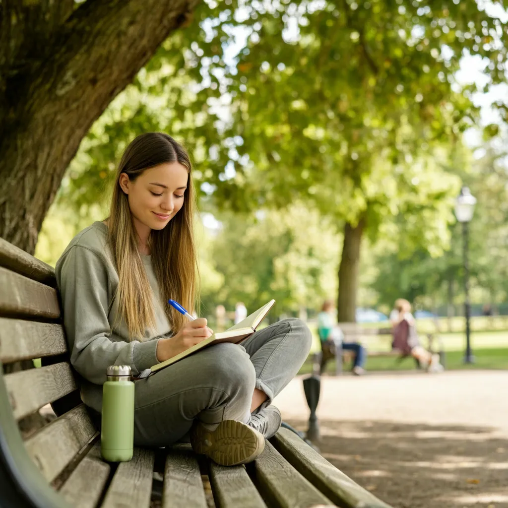 Person using healthy coping mechanisms, such as spending time in nature, connecting with loved ones, and practicing mindfulness, to navigate emotional challenges and maintain emotional well-being.