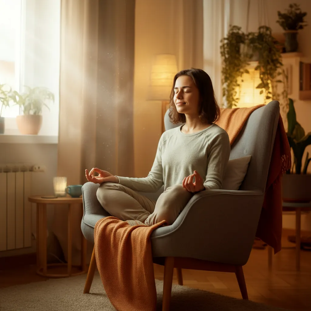 Person practicing interactive meditation in their daily life.