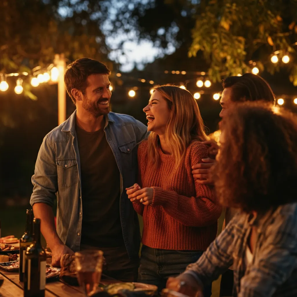 A man introducing his girlfriend to his friends and family, signifying a deepening emotional connection and a serious step in the relationship.