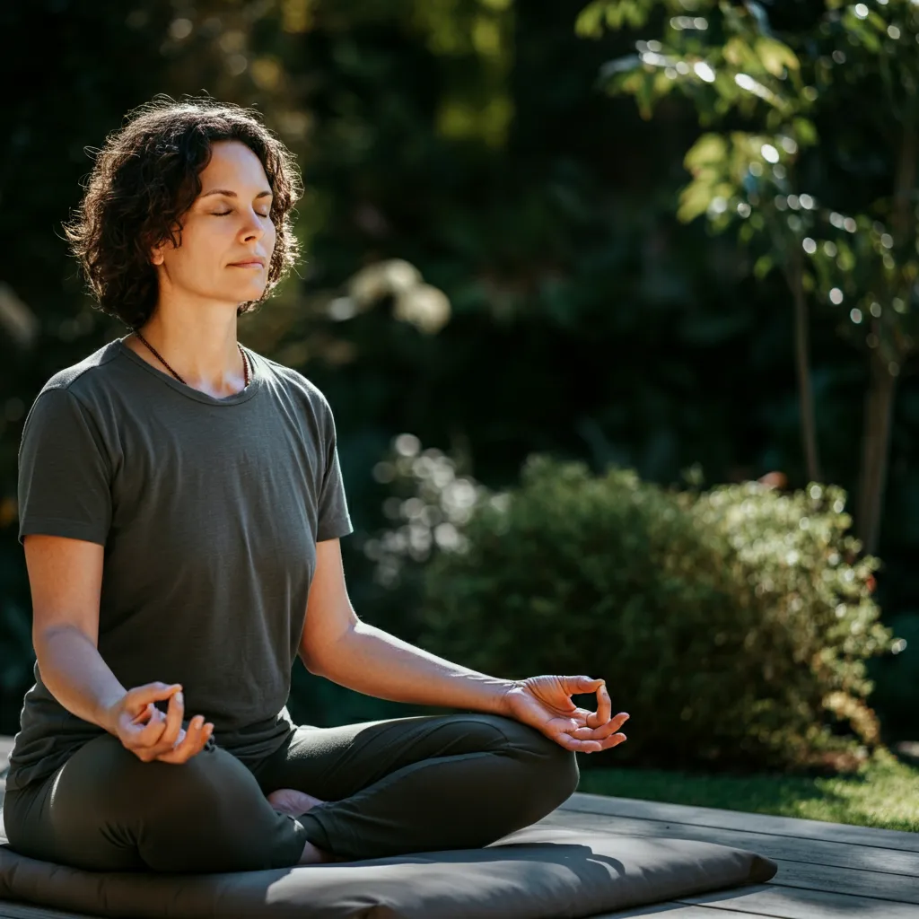 Person practicing mindfulness and meditation to let go of fear and anxiety.