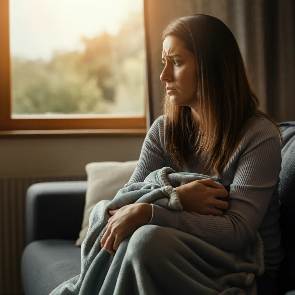 Person finding support while coping with the emotional and psychological challenges of Lyme disease, including anxiety and uncertainty.