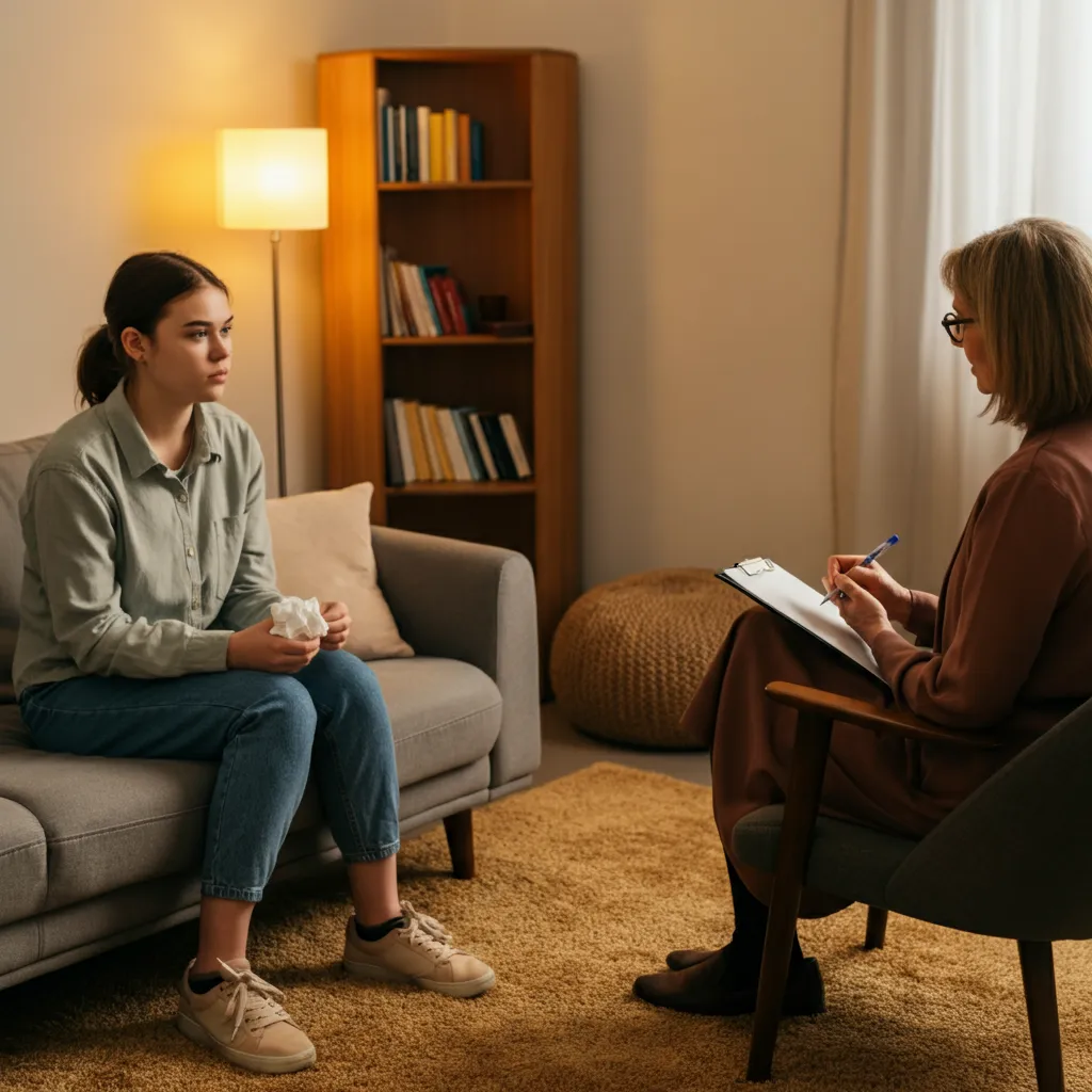 Person practicing mindfulness techniques to manage anxiety before a doctor visit.