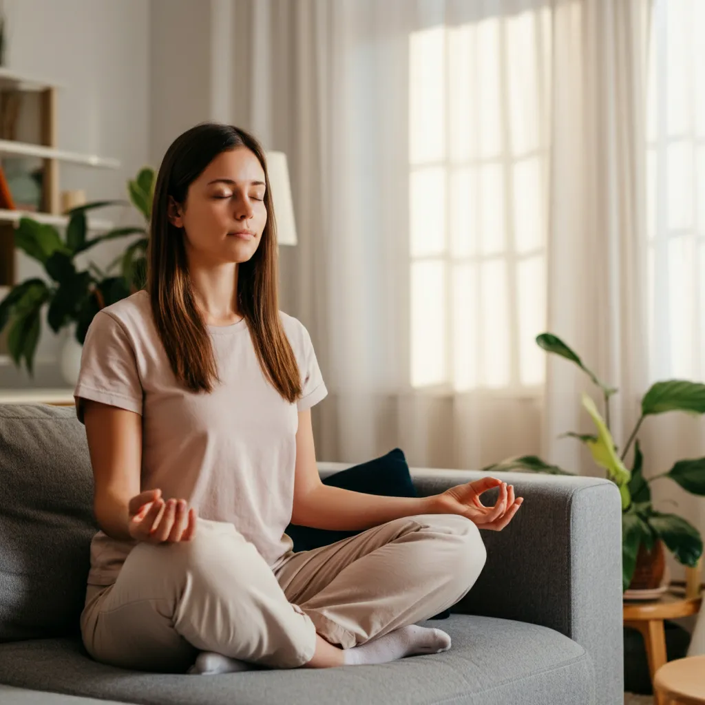 Person practicing calming techniques to manage emotional outbursts