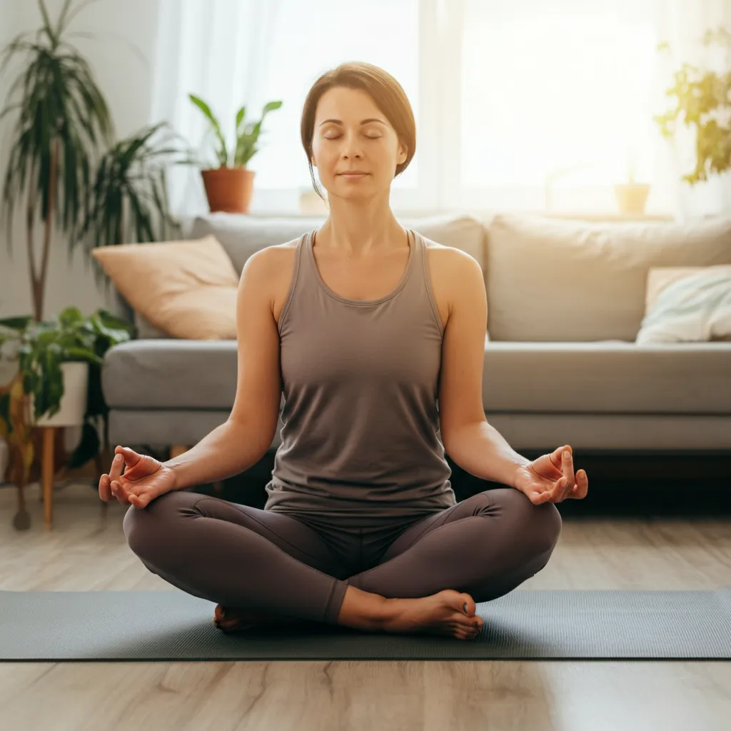 Person practicing relaxation techniques for neuropathy stress relief.