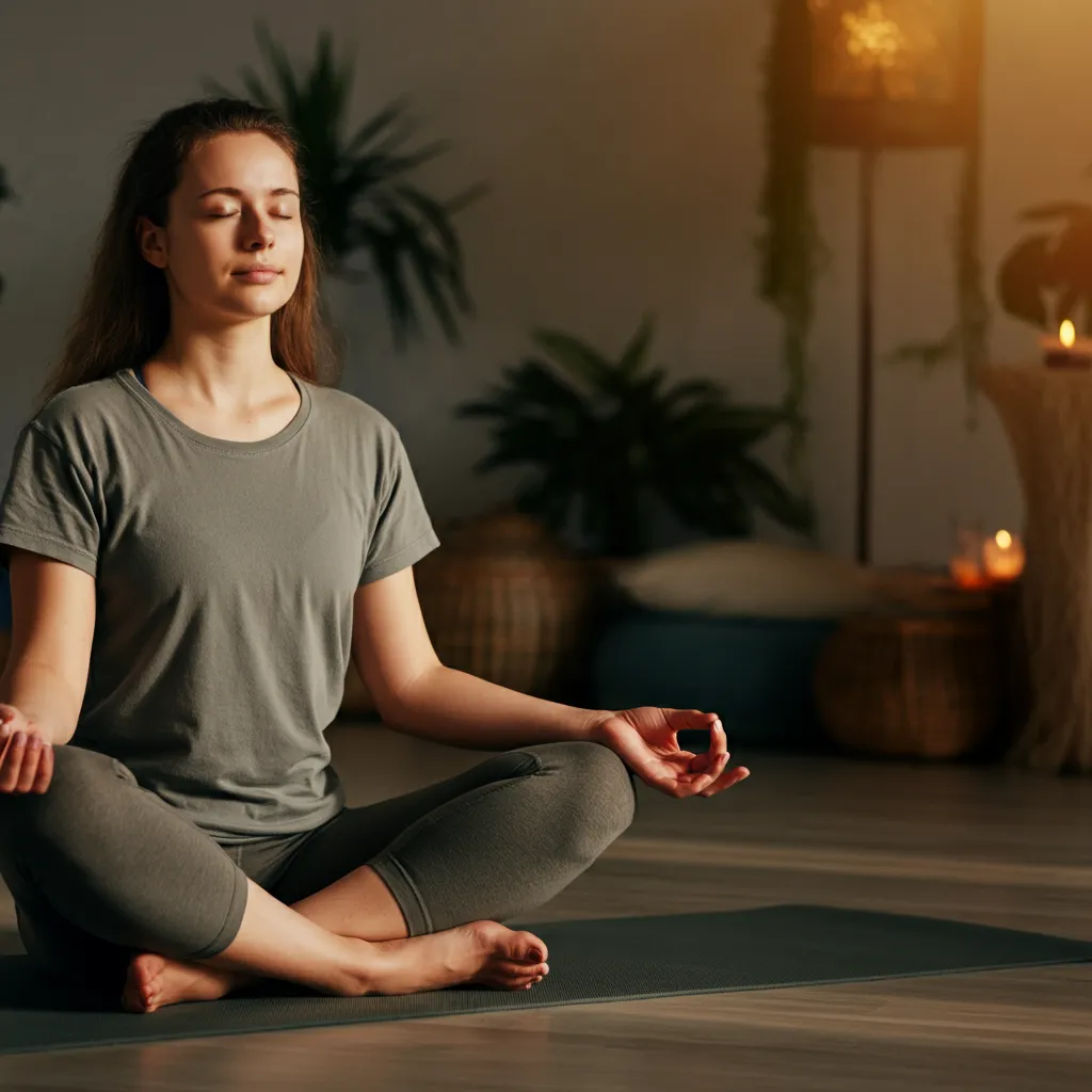 Person practicing relaxation techniques to manage swallowing anxiety and globus sensation.