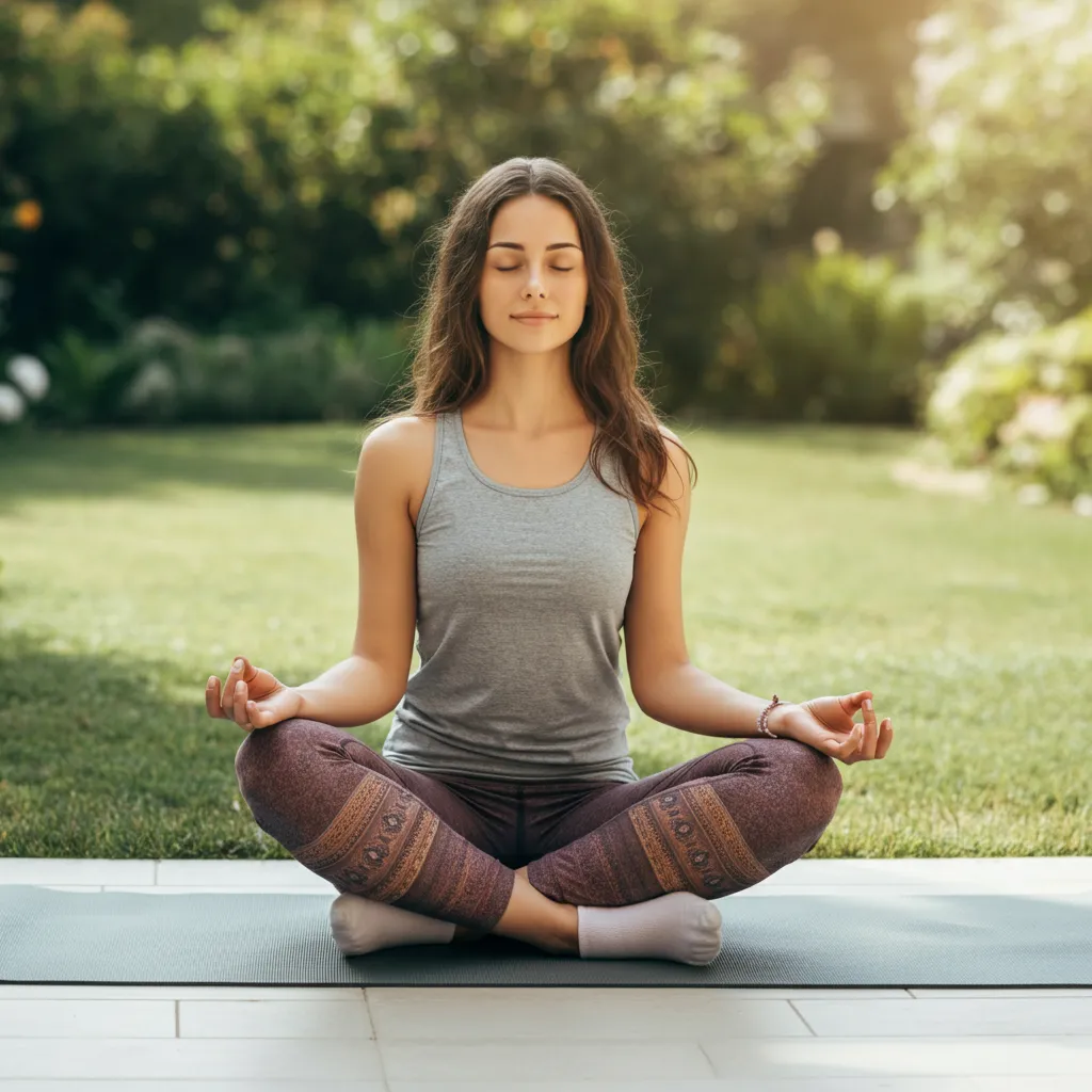 Person practicing self-regulation techniques, such as deep breathing, to manage emotional responses and build resilience.