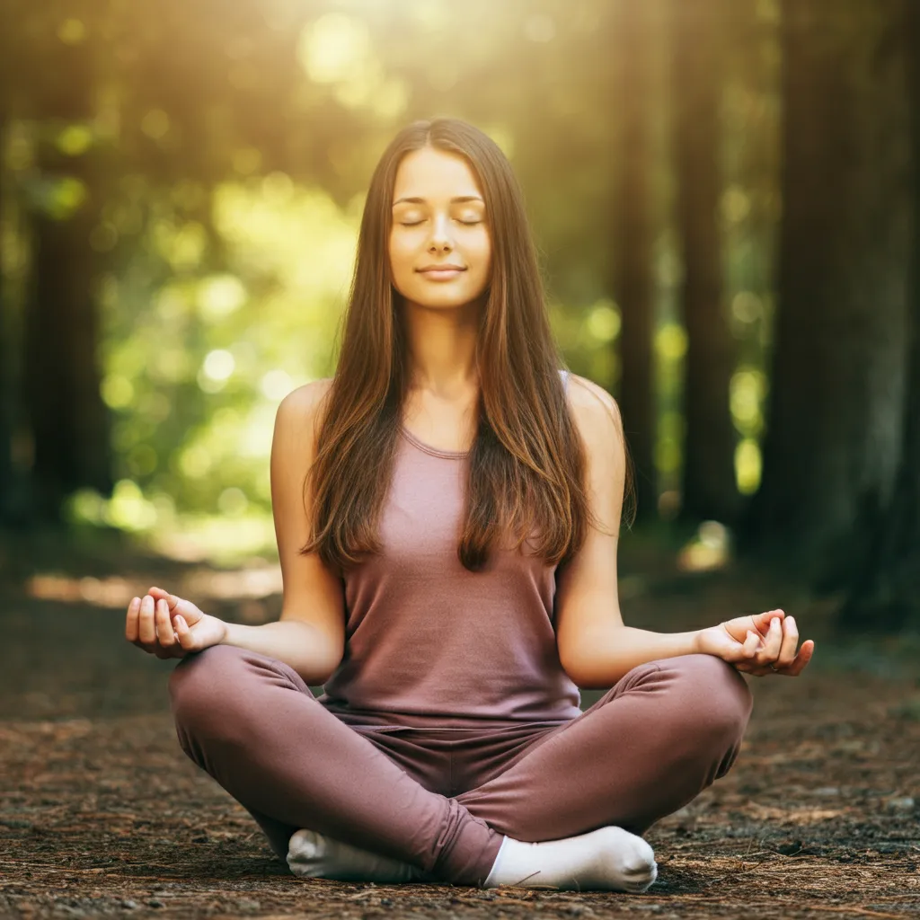 Person meditating peacefully, finding calm amidst the storm of anxiety. Meditation can help manage stress and promote relaxation.