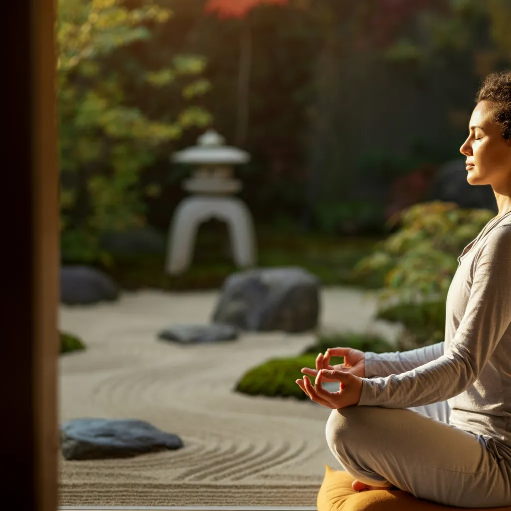 Person practicing mindfulness meditation for anxiety relief.