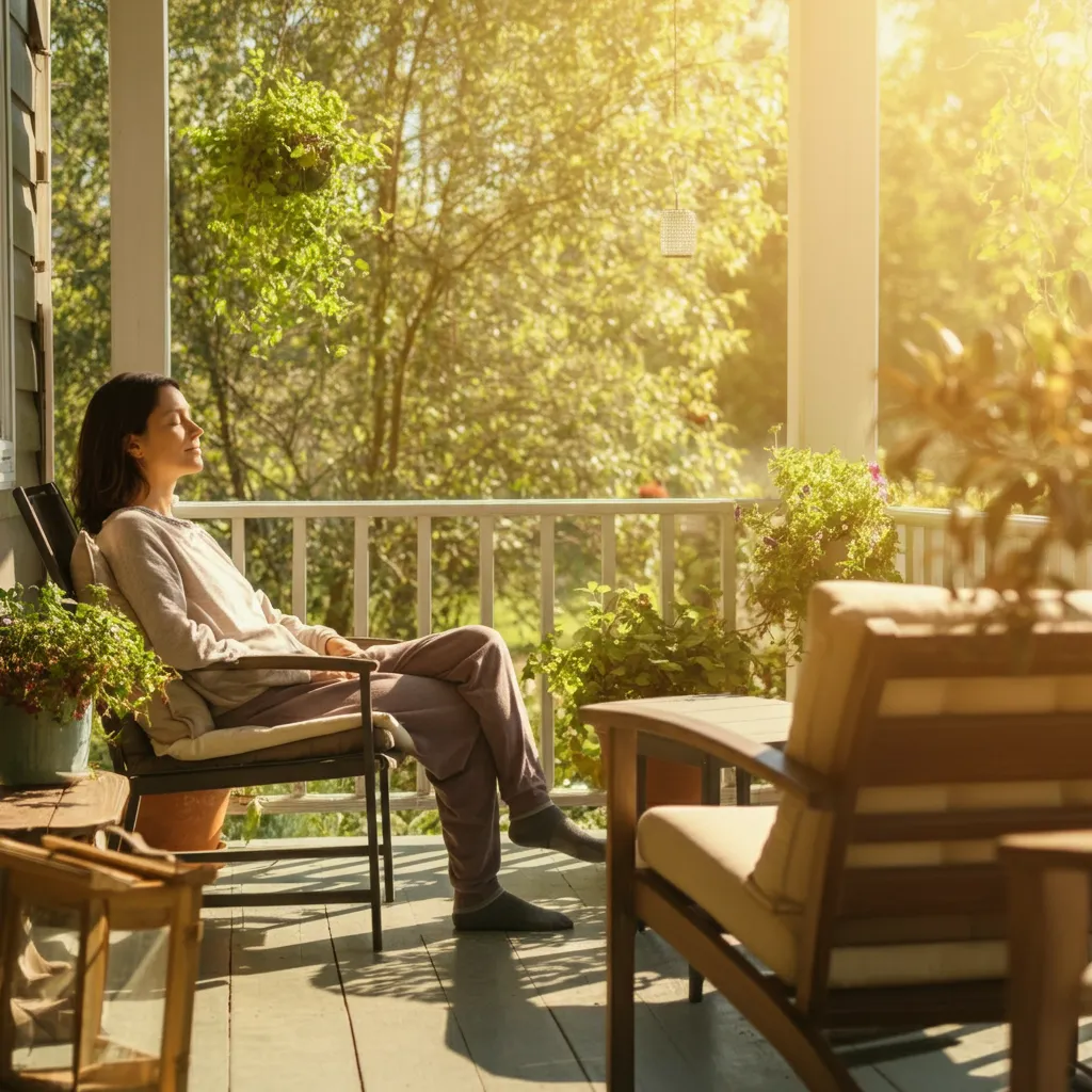 Person peacefully meditating, enjoying the benefits of mindfulness practice for stress reduction and overall well-being.