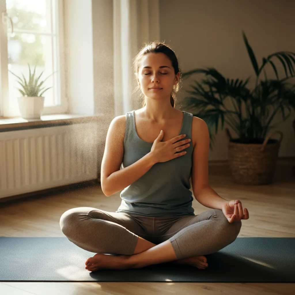 Person practicing mindfulness techniques to observe and manage emotions.