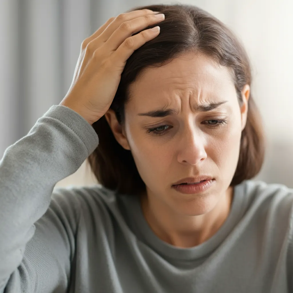 A visual representation of the neurological impact of anxiety on the brain and body, showing how it can lead to various symptoms like dizziness, headaches, and tingling sensations.