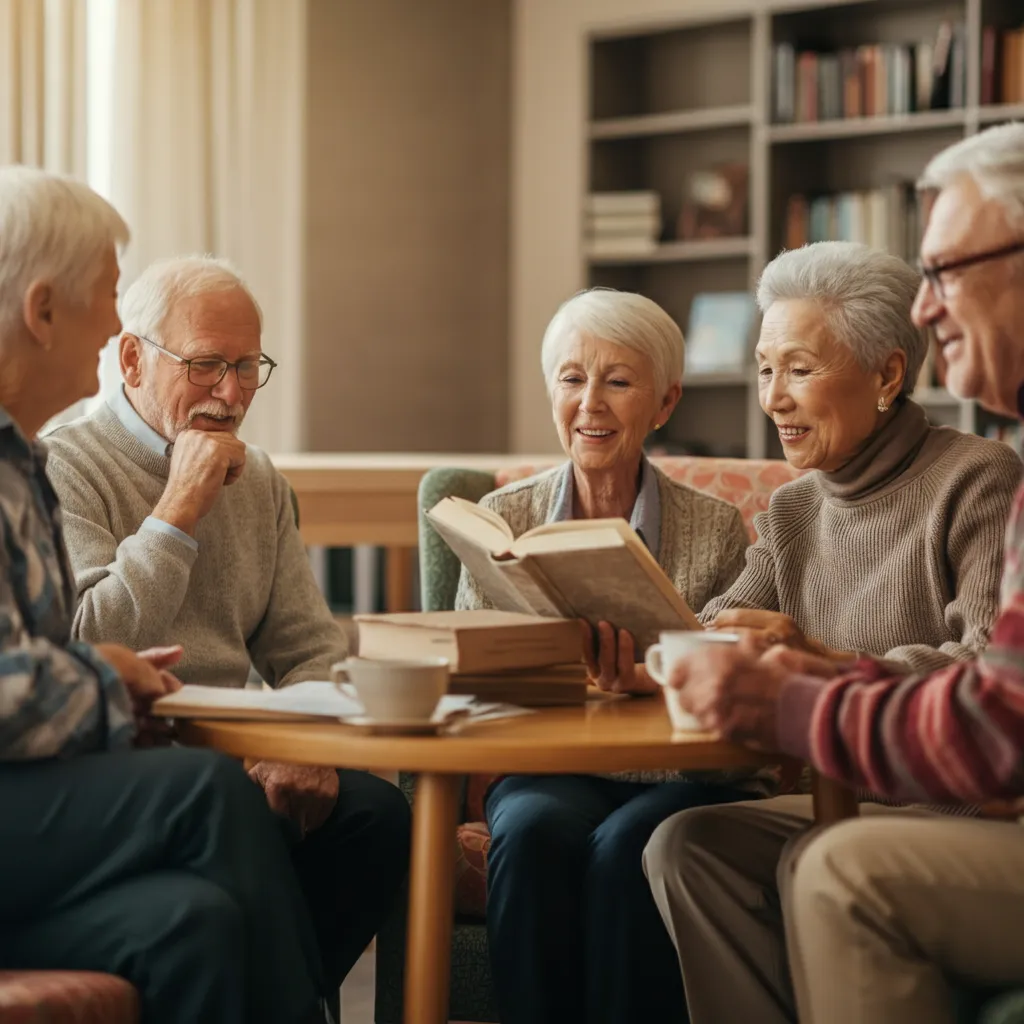 Happy retired couple enjoying social connections and building friendships.