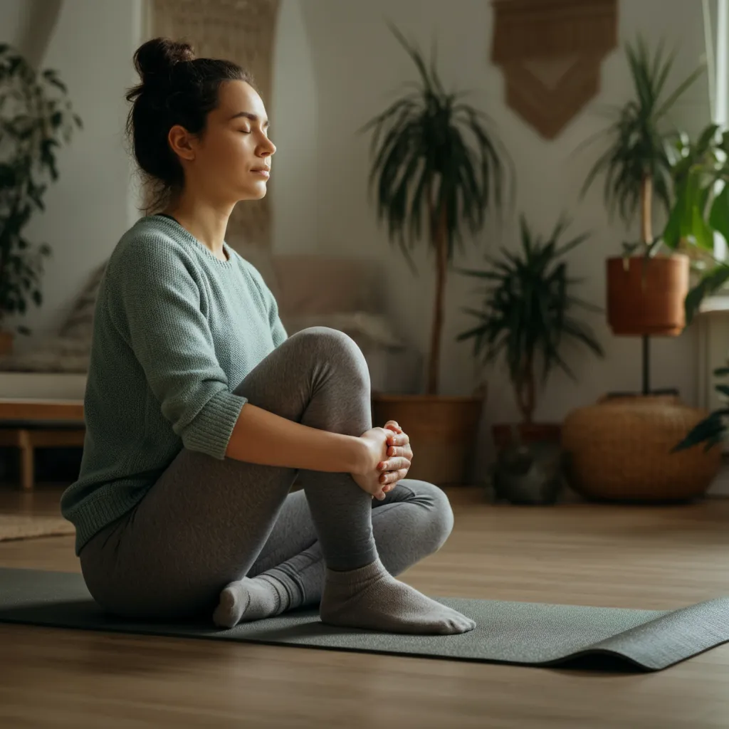 Person engaged in a calming activity, symbolizing how occupational therapy helps manage anxiety and improve mental well-being.