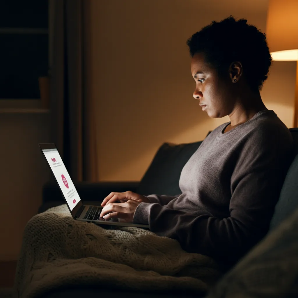 A diverse group of people connecting and supporting each other, symbolizing the various online crisis resources and mental health support available.