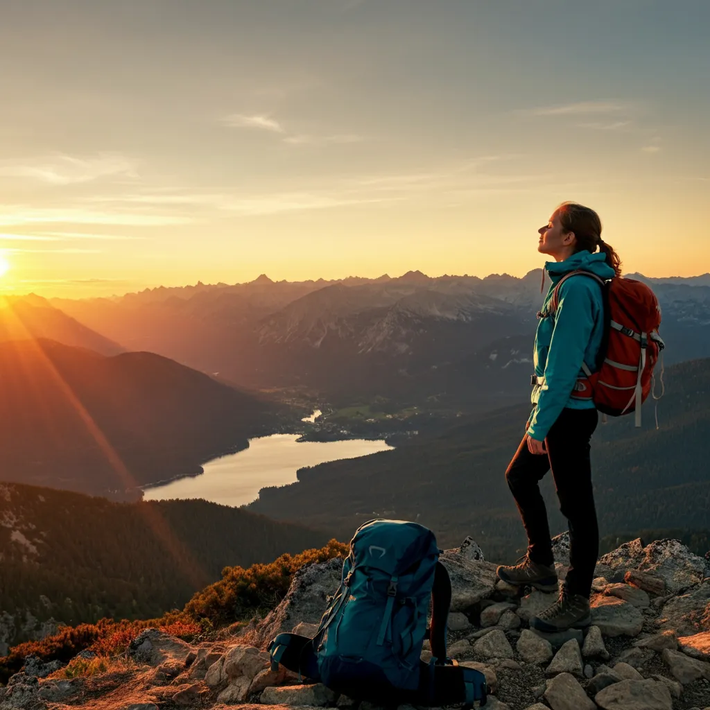 Person confidently enjoying a scenic view from a high vantage point, symbolizing overcoming acrophobia and fear of heights.