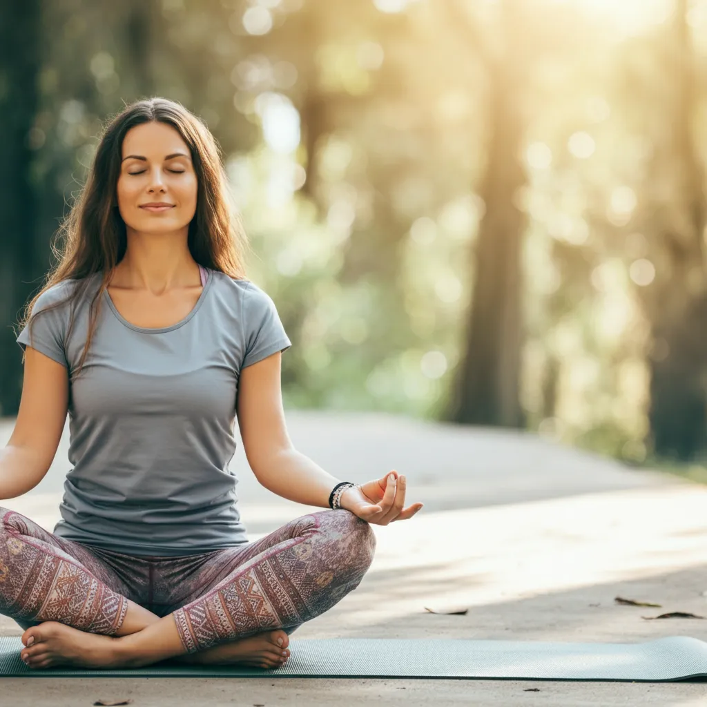 Person practicing mindfulness techniques to manage stress and break the cycle of stress addiction.