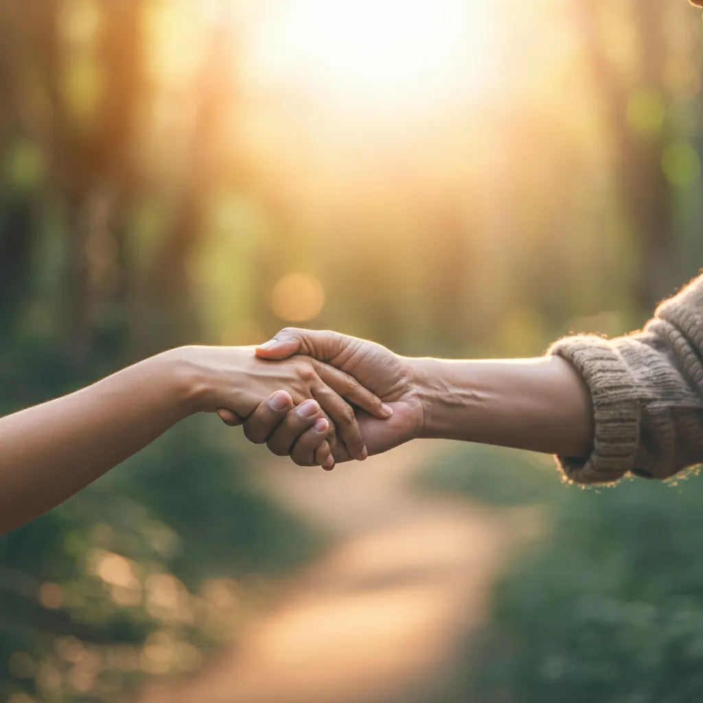 Person reaching out for support, symbolizing the first step towards recovery from painkiller addiction.